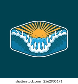 Water wave icon vector illustration design logo