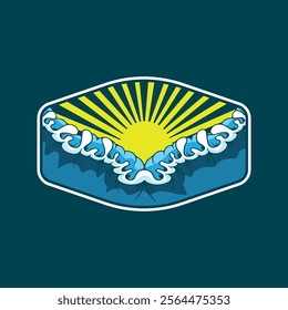 Water wave icon vector illustration design logo