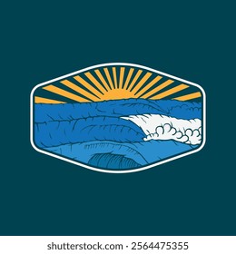 Water wave icon vector illustration design logo