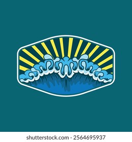 Water wave icon vector illustration design logo