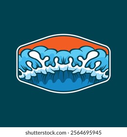 Water wave icon vector illustration design logo