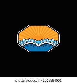 Water wave icon vector illustration design logo