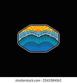 Water wave icon vector illustration design logo