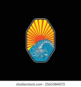 Water wave icon vector illustration design logo