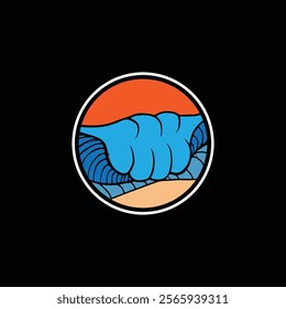 Water wave icon vector illustration design logo
