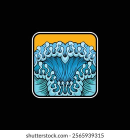 Water wave icon vector illustration design logo