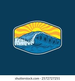 Water wave icon vector illustration design logo