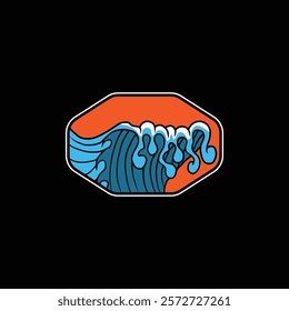 Water wave icon vector illustration design logo