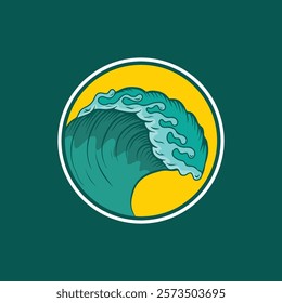 Water wave icon vector illustration design logo