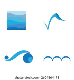 Water wave icon vector illustration design logo