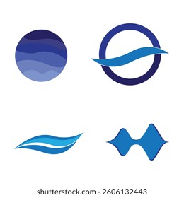Water wave icon vector illustration design logo