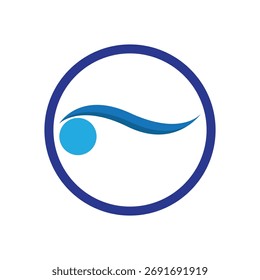 Ícone de onda de água vetor ilustração design logotipo
