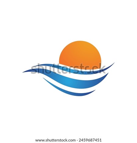 Water wave icon vector illustration design logo