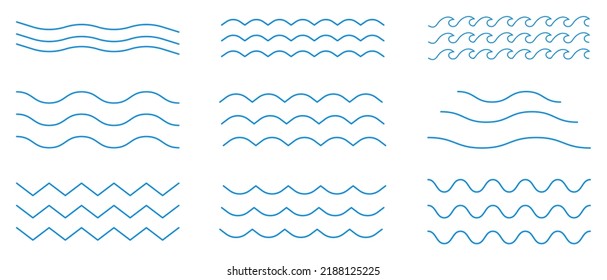 Water wave icon vector. Line art wave pack logo. Can use for your website design, logo, app, UI. Vector illustration, EPS10.