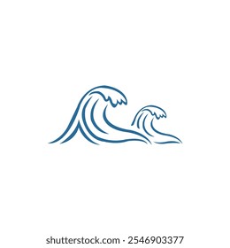Design de modelo de logotipo de vetor de ícone de onda de água