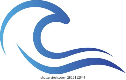 Water Wave Icon Vector Ocean Sea Ripple Flow Splash Liquid Marine Aqua Surf Tide Nature Motion Symbol Minimal Graphic Design Isolated Editable Artwork with transparent background