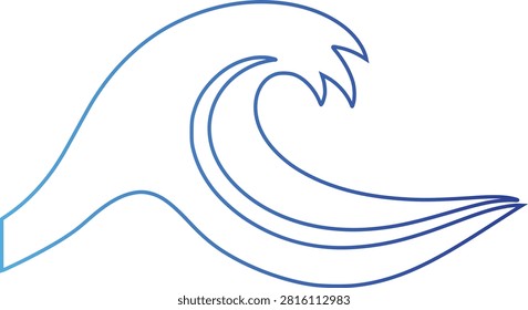 Water Wave Icon Vector Ocean Sea Ripple Flow Splash Liquid Marine Aqua Surf Tide Nature Motion Symbol Minimal Graphic Design Isolated Editable Artwork with transparent background