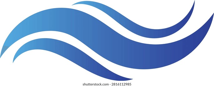 Water Wave Icon Vector Ocean Sea Ripple Flow Splash Liquid Marine Aqua Surf Tide Nature Motion Symbol Minimal Graphic Design Isolated Editable Artwork with transparent background