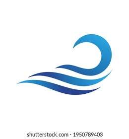 Water wave icon vector template design logo