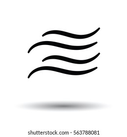 Water wave icon. White background with shadow design. Vector illustration.