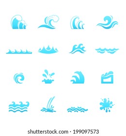 Water wave icons vector eps10