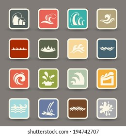 water wave icons.vector eps10