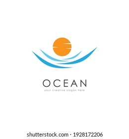 Water Wave illustration logo template vector