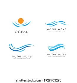 Water Wave illustration logo template vector