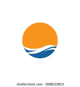 Water Wave illustration logo vector design