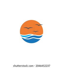 Water Wave illustration logo vector design