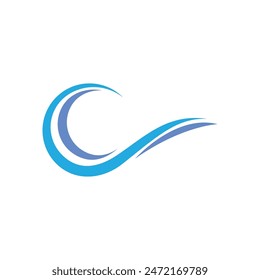 Water Wave illustration logo vector design