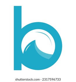 Water wave inside of letter b