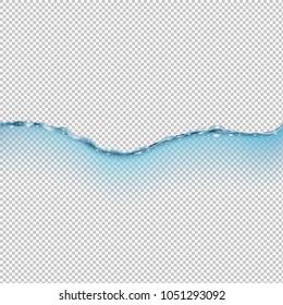 Water Wave Isolated Transparent Background With Gradient Mesh, Vector Illustration
