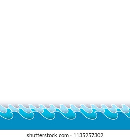 Water Wave Isolated, Vector Illustration
