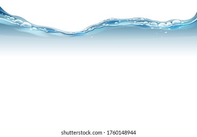 Ola De Agua Fondo Blanco Aislado Con Malla De Gradiente, Ilustración Vectorial