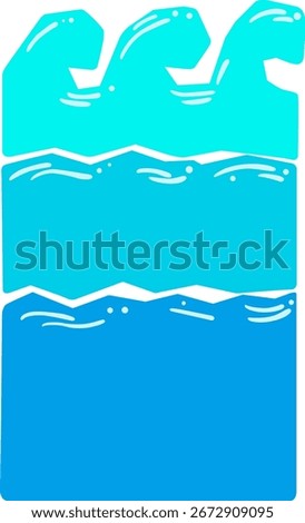 Water wave layer blue color background, banner and tenplate for decoration on coastal living, ocean and nautical concpt.
