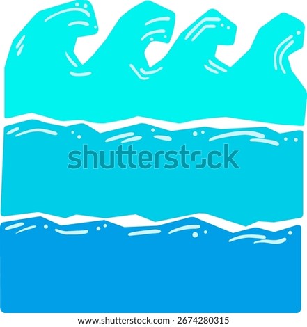 Water wave layer blue color background, banner and tenplate for decoration on coastal living, ocean and nautical concpt.