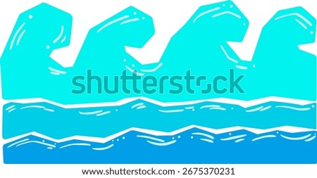 Water wave layer blue color background, banner and tenplate for decoration on coastal living, ocean and nautical concpt.