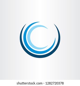 water wave letter o or c tourism logo icon design