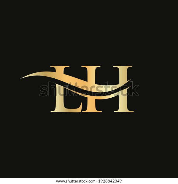 Water Wave Lh Logo Vector Swoosh Stock Vector (Royalty Free) 1928842349