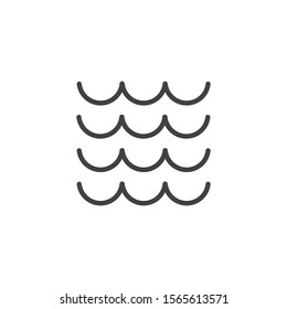 Water, wave line icon. linear style sign for mobile concept and web design. Sea waves outline vector icon. Symbol, logo illustration. Vector graphics