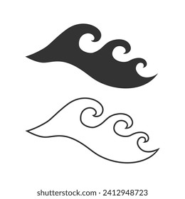 logotipo de diseño de ilustraciones vectoriales de la línea de onda de agua