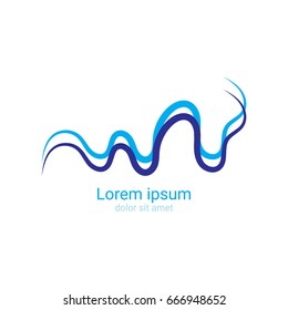 Water Wave Line Logo Design. Vector Illustration