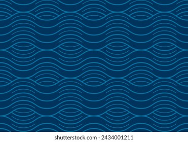 water wave line seamless pattern background. Vector illustration. Japanese style fabric concept.