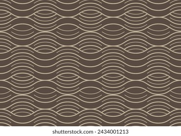 water wave line seamless pattern background. Vector illustration. Japanese style fabric concept.
