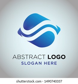 Water Wave Logo Abstract Blue Colour Gradient