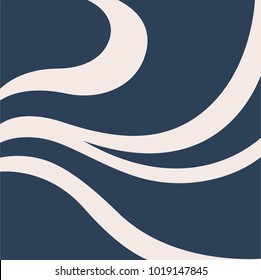 Water Wave Logo abstract design. Cosmetics Surf Sport Logotype concept. Square aqua icon. 