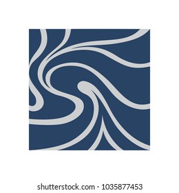 Water Wave Logo abstract design. Cosmetics Surf Sport Logotype concept. Square aqua icon. 