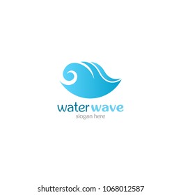 Water Wave Logo abstract design vector template. Cosmetics Surf Sport Logotype concept. Aqua icon