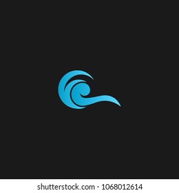 Water Wave Logo abstract design vector template. Cosmetics Surf Sport Logotype concept. Aqua icon